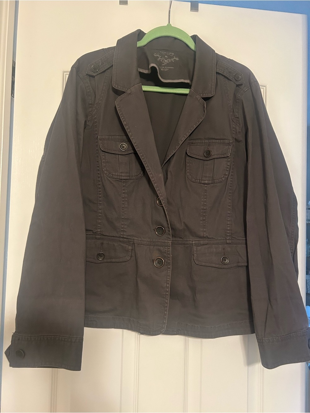 Sonoma Dark Gray Utility Jacket with Button Front Tailored Look size XL
